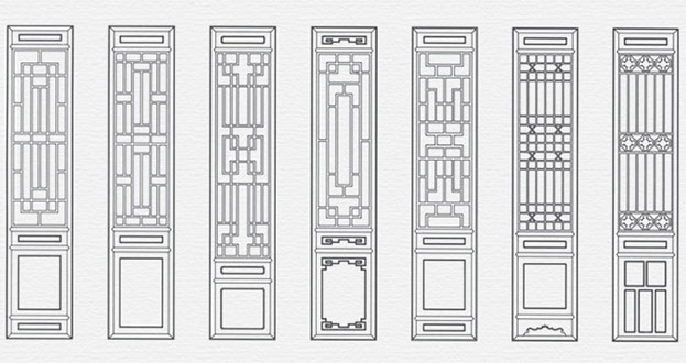 睢阳常用中式仿古花窗图案隔断设计图